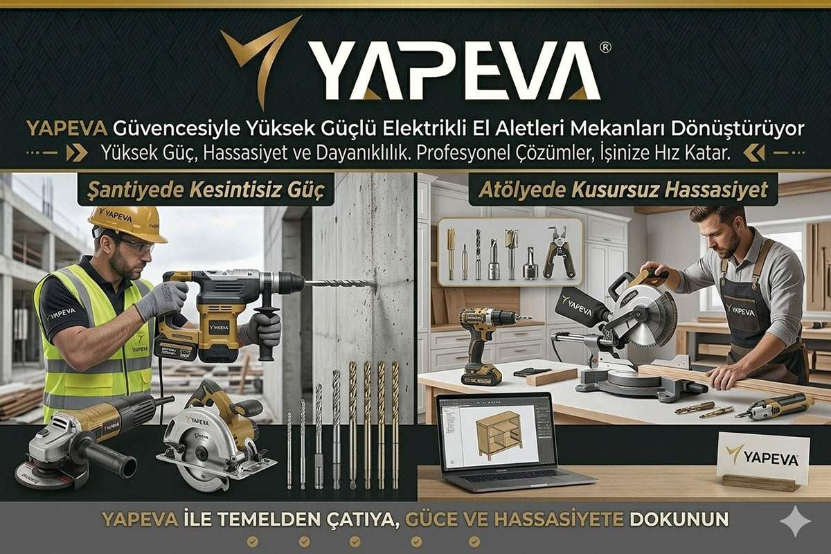 İşinize Güç Projelerinize Hız Katın Yapeva’nın Profesyonel Elektrikli El Aletleri Koleksiyonu